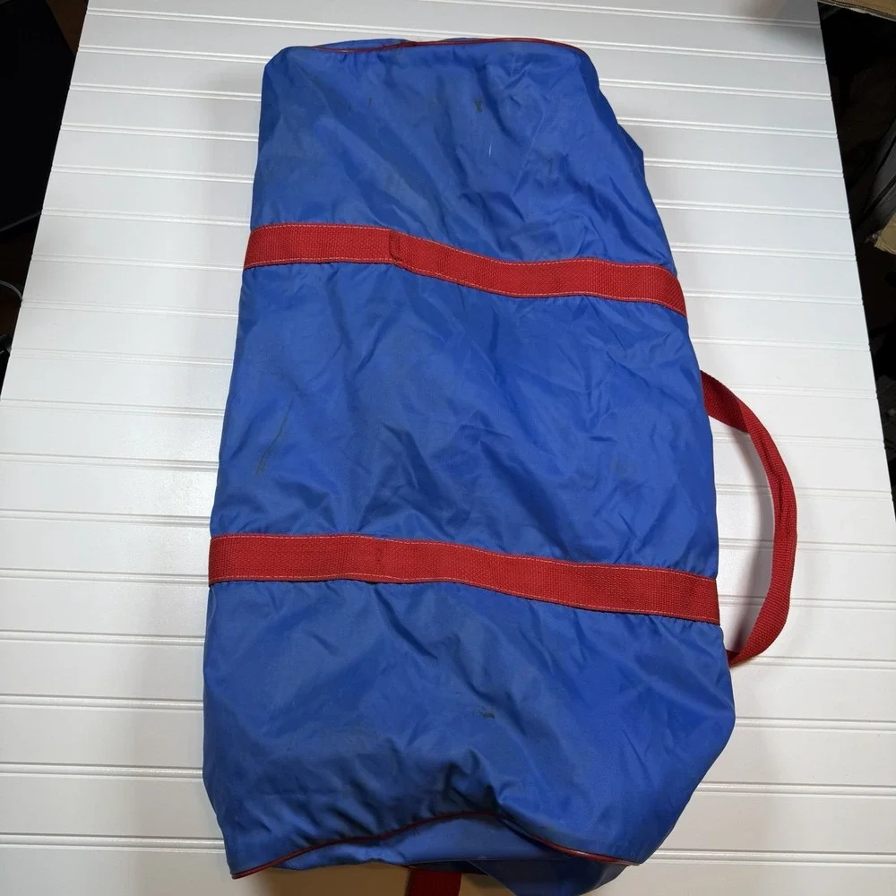 Vintage Little‎ League Baseball Crest Sponsor Duffle Bag Blue And Red